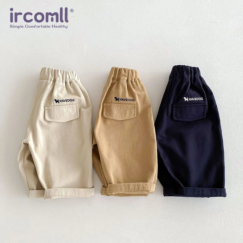 Ircomll 2025 0-5Y New Style Children's Pants Kids Boy Casual Trousers Spring Autumn Boys Fashion Embroidered Letters Pants