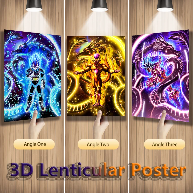 Dragon Ball White God Goku 3D Lenticular Poster Golden Frieza Come Alive with Amazing 3D Effects Art Print(Without Frame) view 4