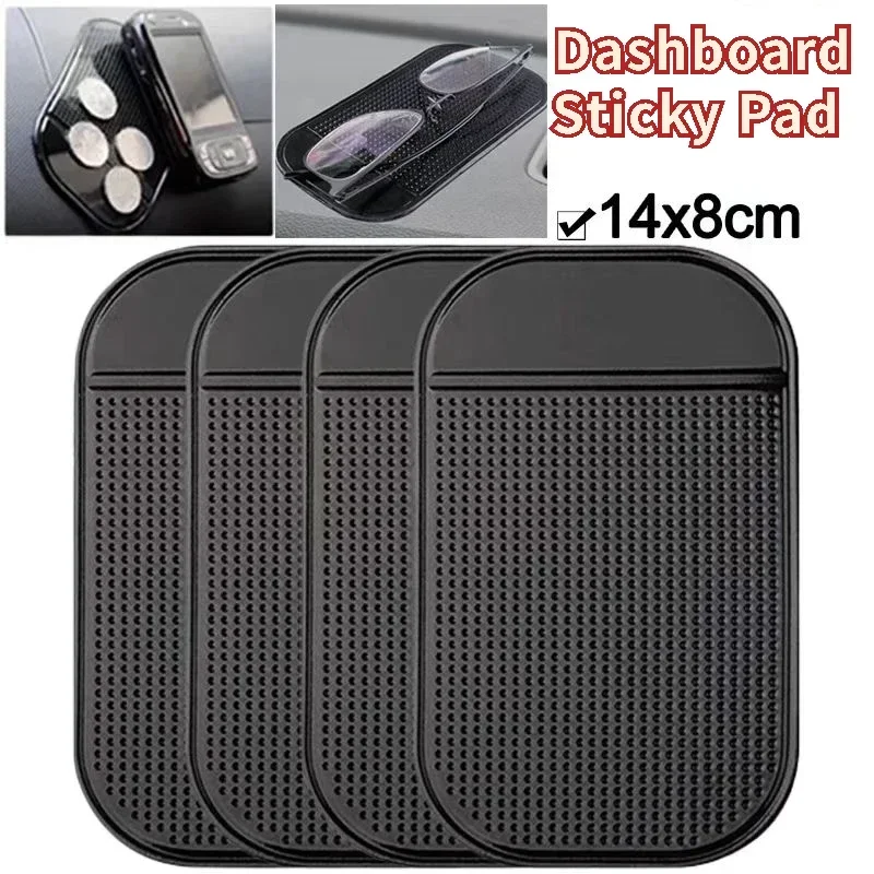 14*8cm Car Dashboard Sticky Pad Anti-Slip Pad Car Phone Keys Ornaments Storage Pad Car Interior Storage Non-Slip Silicon