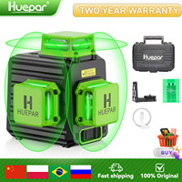 Huepar 12 Lines Laser Level 3D Green Lines Horizontal and Vertical Cross Lines with 360°Auto Self-Leveling Laser Tools With Case