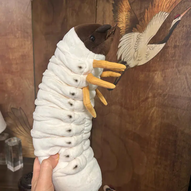 New Grub Plush Toy High Fidelity Mealworm Plushie Maggot Lifelike Stuffed Animals Simulation Chicken Worm Doll Kawai Gifts