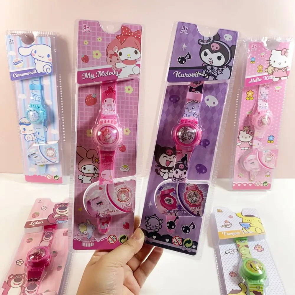 Hello Kitty Cartoon Kids Wrist Watch Cinnamoroll Sanrio Waterproof Quartz Watch Kuromi Cartoon Silicone Strap Children\'S Gift