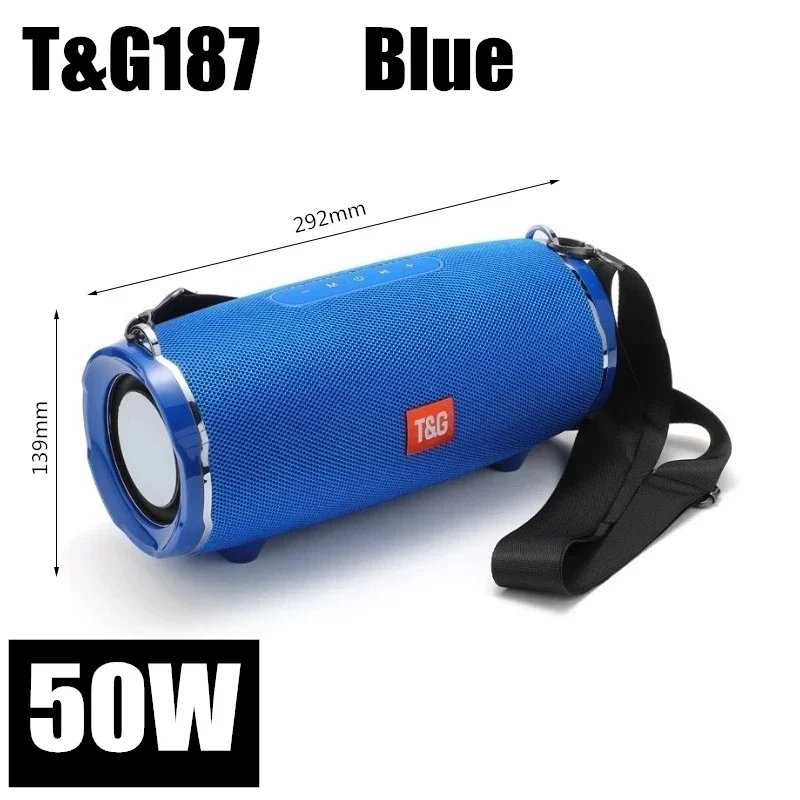 50W outdoor portable wireless bass Bluetooth speaker waterproof column 4400mAh computer TV speaker stereo music center Boombox