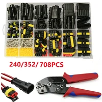 Kit de conectores a prueba de agua, conector rápido de cable automotriz, cableado eléctrico en el coche, enchufe de sellado automático 1, 2, 3, 4, 5, 6 pines, Kit de enchufe