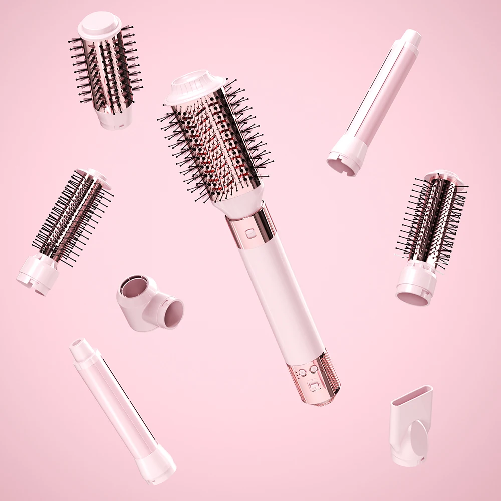 SMET New Arrival Trending BLDC 1200W High Speed 8 in 1 Hair Dryer Brush Negative Ion 3 Heat Settings Ergonomic Salon Styling