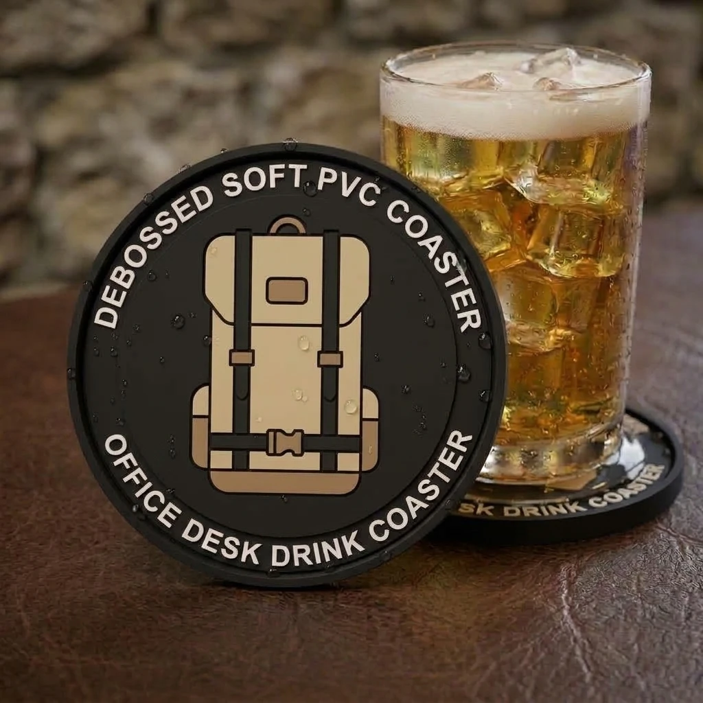 Waterproof Heat Resistant Rubber Cup Coaster Custom Logo PVC Silicone Drink Mat for Coffee Tea