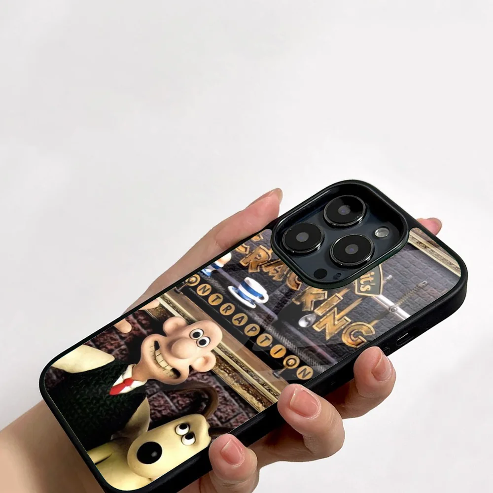 Movie Wallaces Gromits Phone Case For IPhone 11 12 13 14 15 16 Plus Pro Max Mirror Acrylic PC TPU Cover