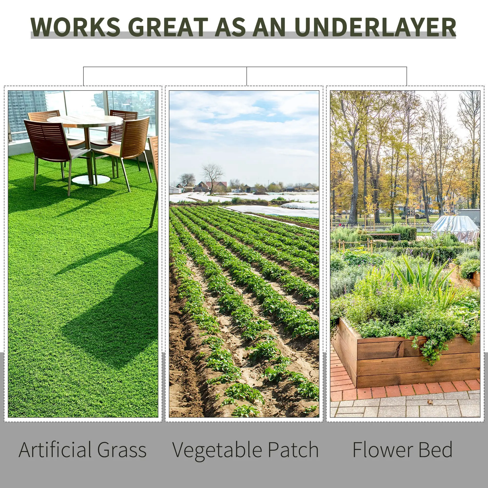 2X50M Heavy-Duty Weed Barrier Landscape Fabric Durable Weed Block Gardening Mat