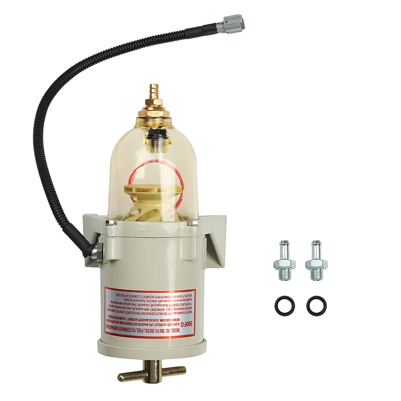 

500FG Assembly with 24V Heating Wire Fuel Filter Marine Boat Trucks 90GPH Boat Engine Fuel Water Separator