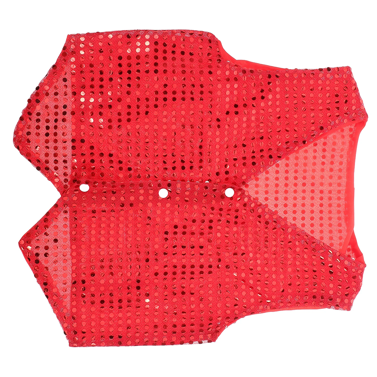

140Cm Red Sequin Vest Hip Hop Jazz Dance Performance Costume Party Stage Outfit Shiny Jacket Waistcoat