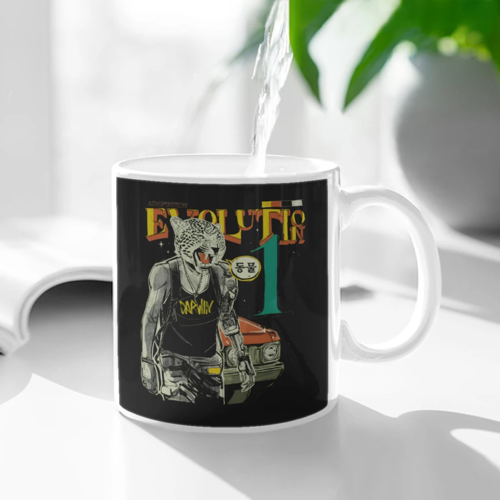 

Evolution! Ceramic Cup Coffee Oatmeal Breakfast Cup Creative Personality Mug