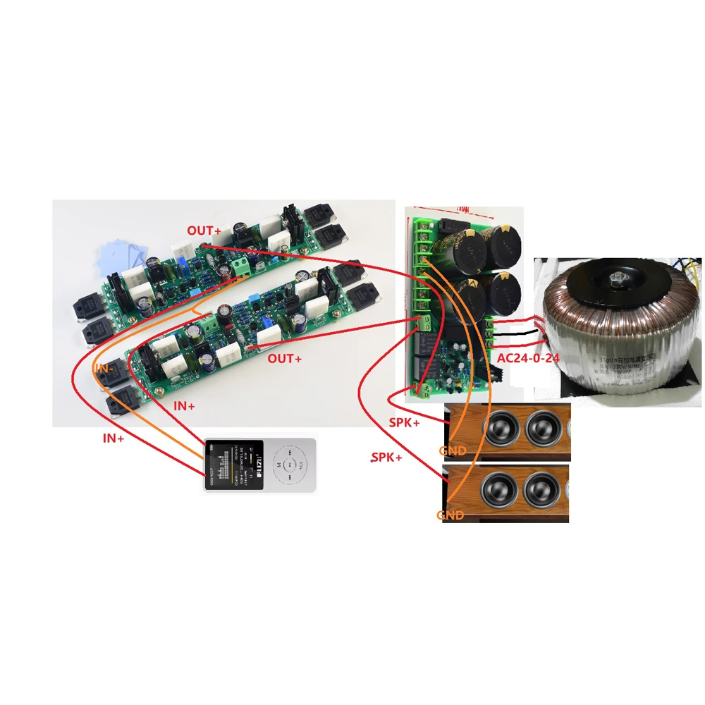 Mono klasy AB L12-2 płyta wzmacniacza zasilania zmontowane 120W + - 55V niewielkie zniekształcenia przez LJM