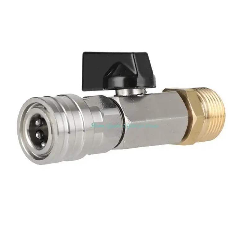 E74E M22 14MM Adapter With Ball Valves High Pressure Washer Hose Switches Water Flows Quick Connector Easy to Installation