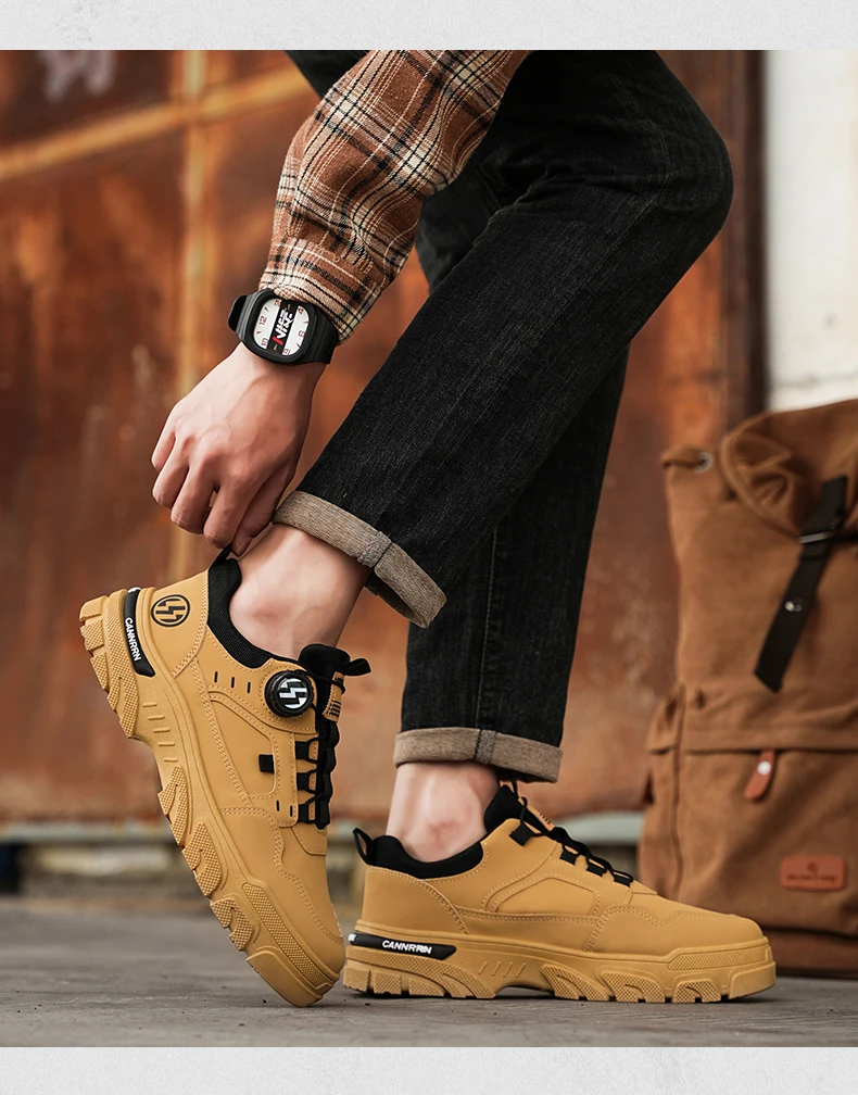 Herren-Wanderschuhe mit niedrigem Schaft, rutschfester Sohle, strapazierfähig, atmungsaktiv, Trekking-Sneaker, Outdoor-Camping, Alltagsschuhe zum Spazierengehen. – Detail 2