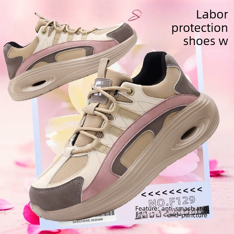 Steel Toe Boots For Women Lightweight Safety Shoes Comfortable Breathable Protective Work Boots Anti-slip Industrial Sneakers_voghion.com