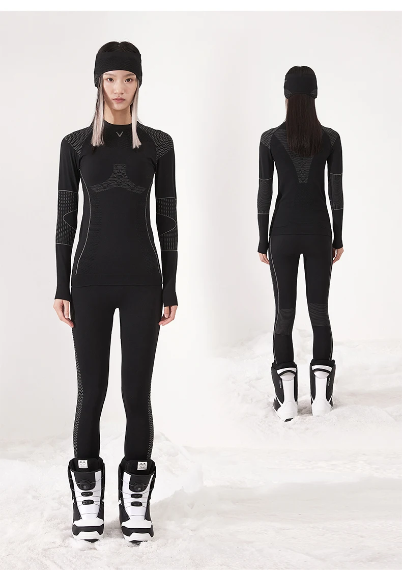 VECTOR Men Women Ski Thermal Underwear Sets Quick Dry Functional Compression Tracksuit Tight Snowboarding Tops and Pants Adult