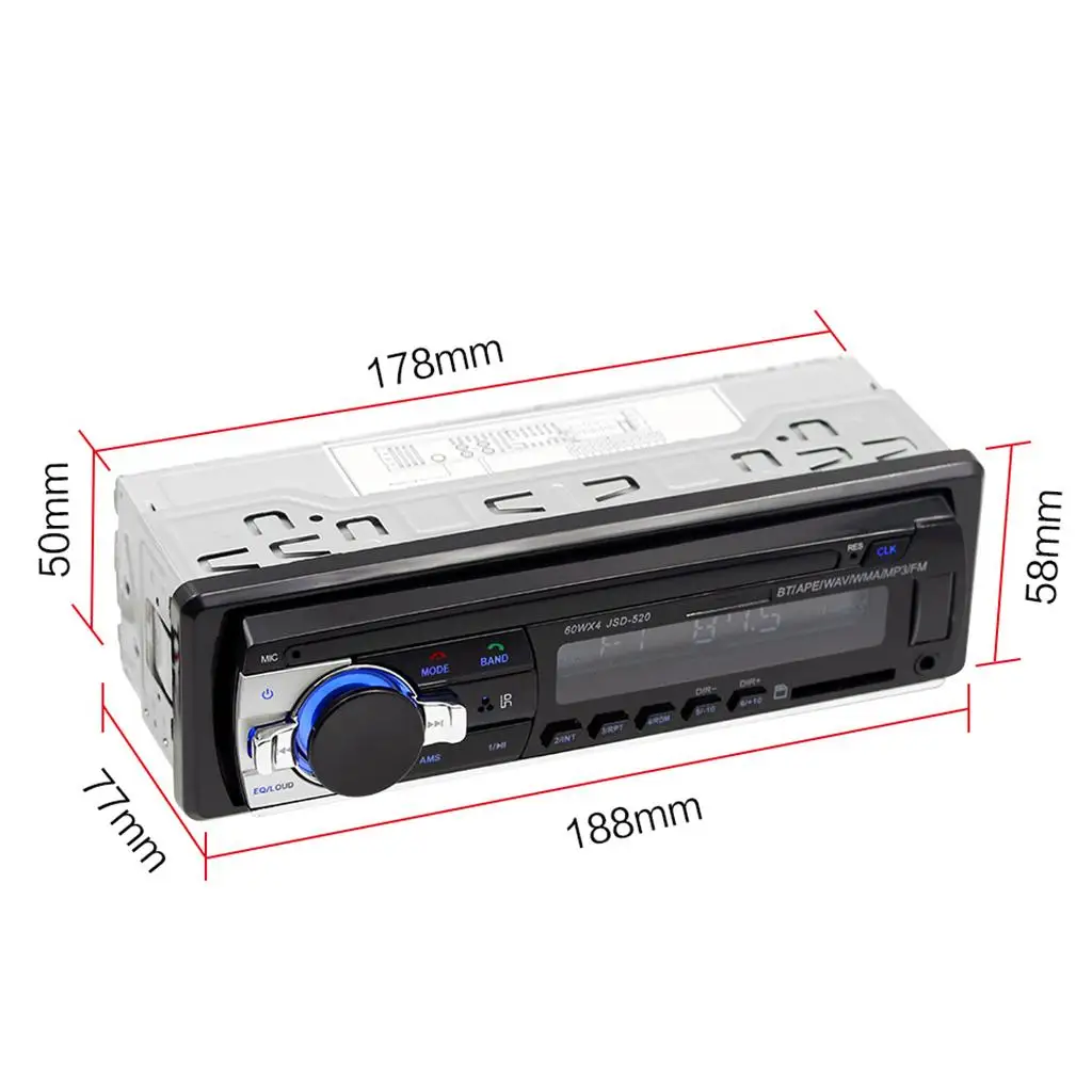 راديو سيارة ستيريو FM Aux Input TF Audio MP3 Receiver ، تلقائي