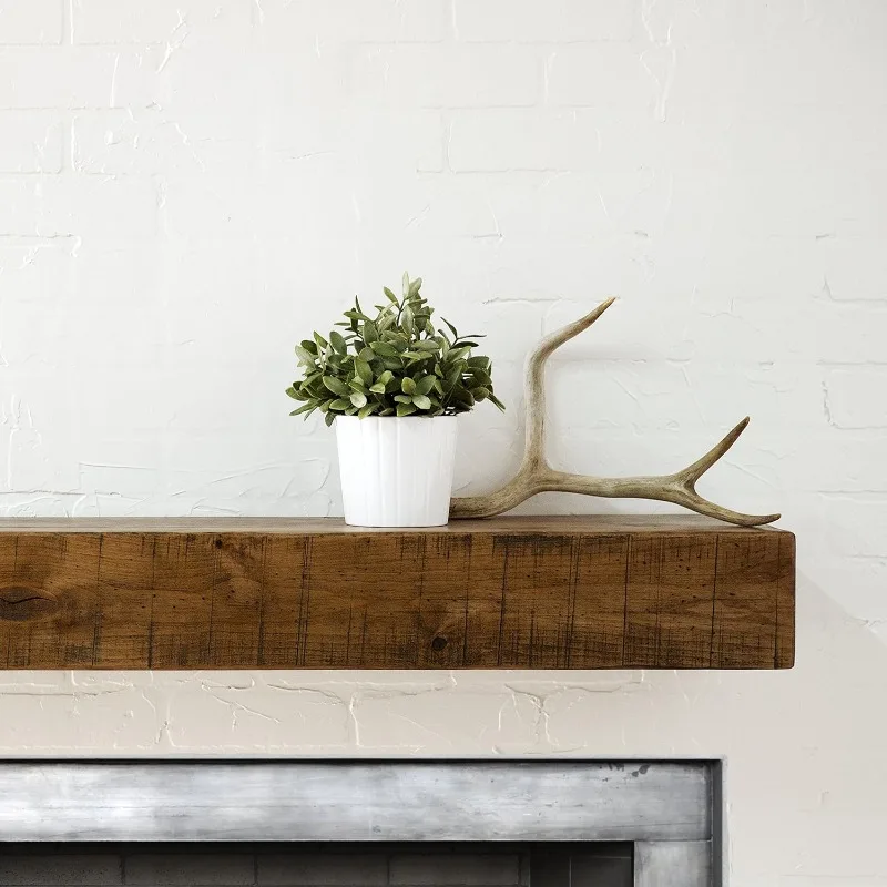 Rustic Mantel Shelf Aged Oak