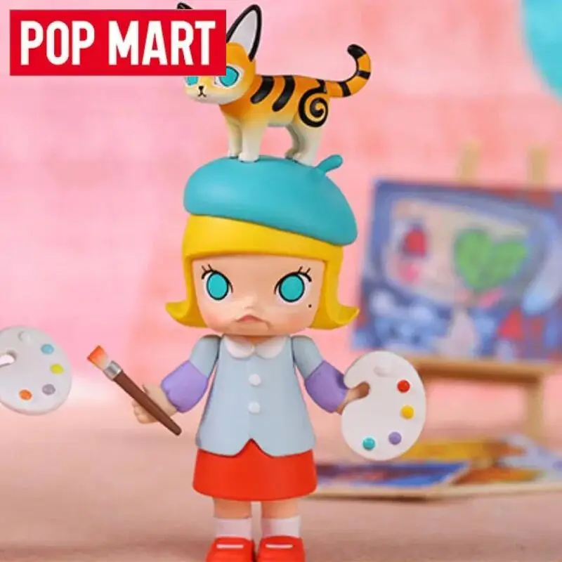 POP MART Molly Auction Series Blind Box Torebka Niespodzianka Mystery Box Zabawka Lalka Śliczna Figurka Akcji Anime Ozdoba na Biurko Kolekcja Prezentów
