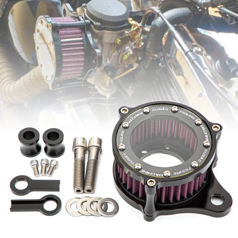 Motorcycle modified CNC accessories for Harley XL883/1200 X48 Transparent Retro Air Intake System Filter Cleaner