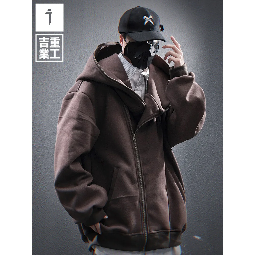 11 BYBB'S DARK 2025 Function Hoodie with Asymmetric Zipper Men Fashion Zip Up Sweatshirt  Hip Hop Streetwear Hoodies Oversized