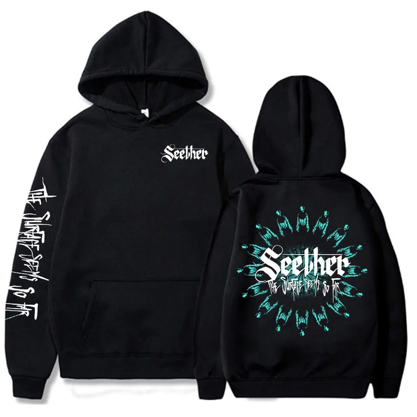 

Streetwear Unisex Seether The Surface Seems So Far Album Hoodies Long Sleeve Male Graphic Sweatshirts Moletom Men Black Hoodie