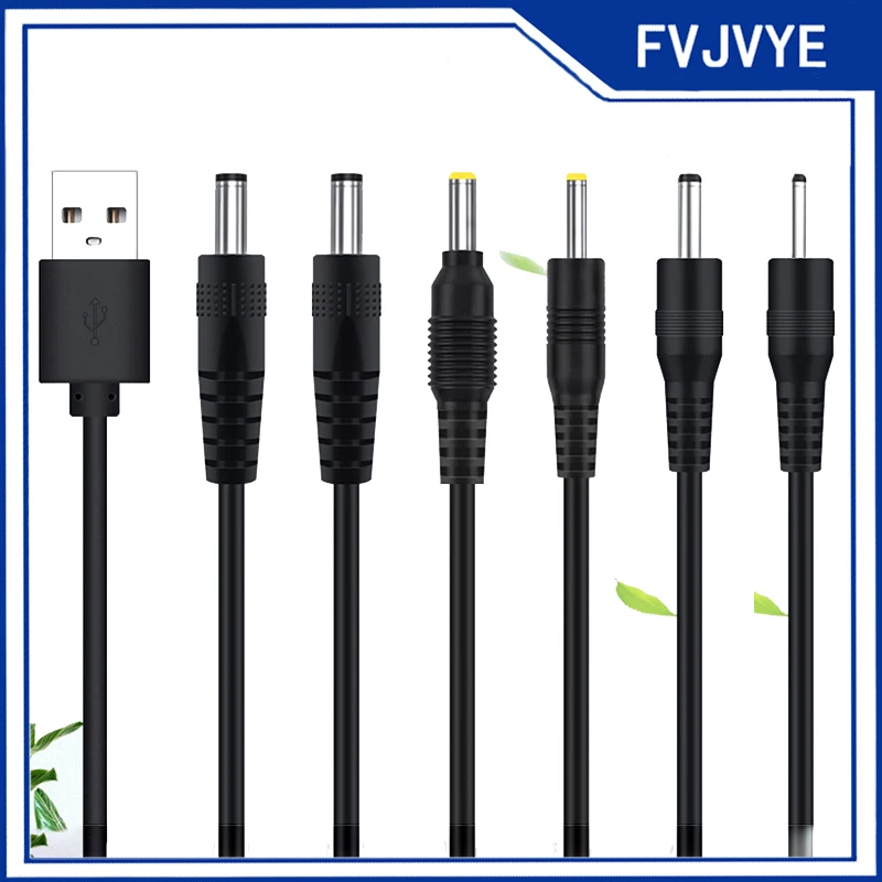 USB To DC 3.5*1.35mm 2.0*0.6mm 2.5*0.7mm 4.0*1.7mm 5.5*2.1mm 5.5*2.5mm Plug Jack DC 5V Power Extension Cable Connector