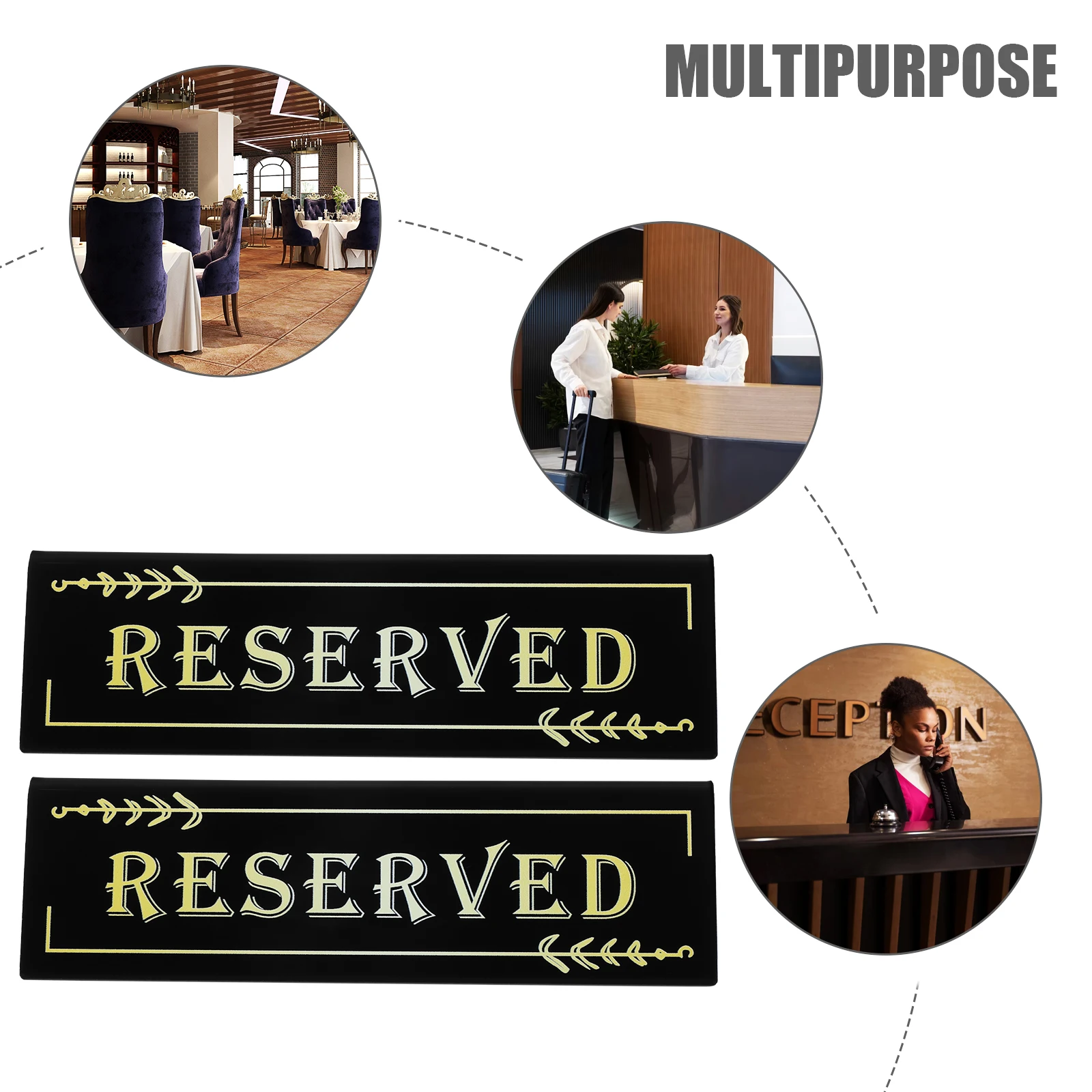 

2Pcs Acrylic Table Signs Black Reserved Cards Chair Tips Seating Arrangement Restaurant Hotel Wedding Party Place Memory