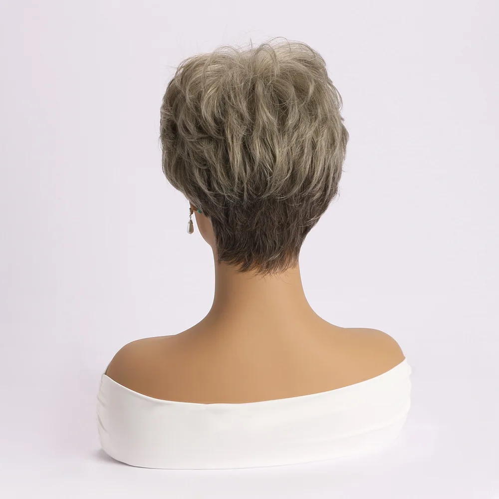 Popular Short Pixie Cut Wigs Natural And Realistic Fluffy Short Curly Hair Synthetic Fiber Women's Daily Party Cosplay Use Wig