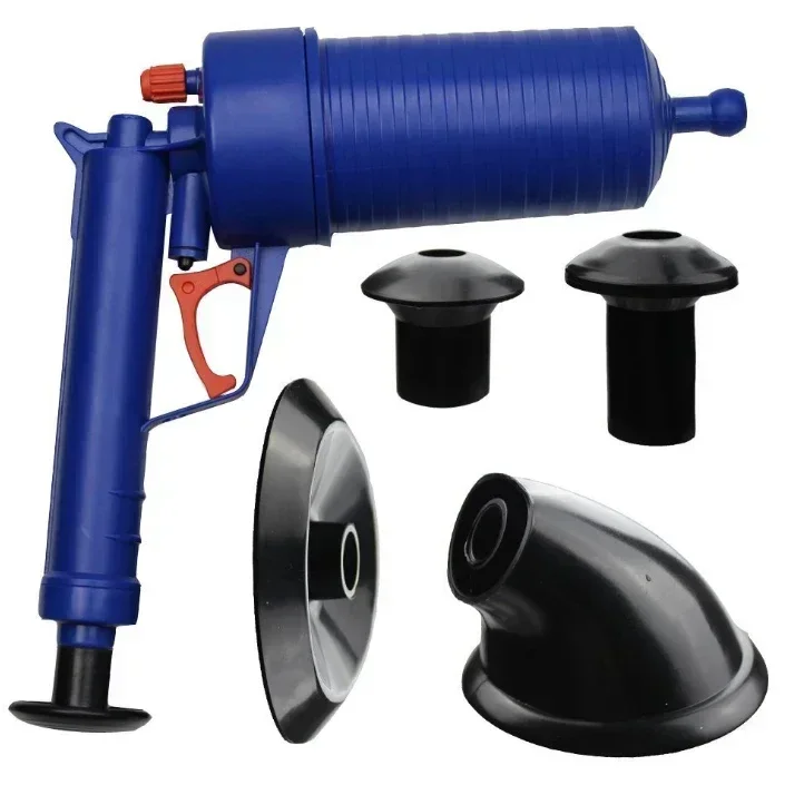 Air Power Drain Blaster Gun High-Pressure Powerful Manual Sink Plunger Opener Cleaner Pump For Bath Toilets Bathroom Show