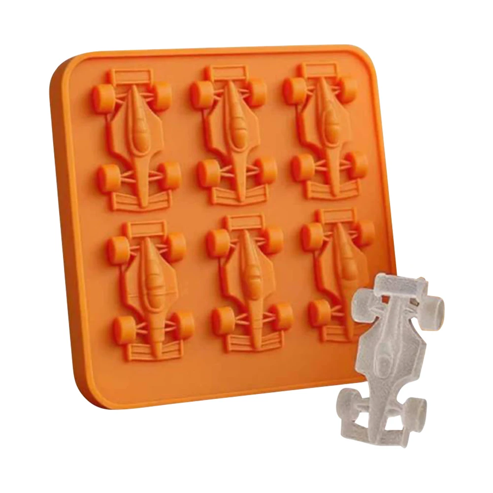 3D Racing Car Ice Mold with 6-Cavity Baking Mould Tray DIY Baking Tool for Kids Chocolate Cake Dessert Candy Pastry