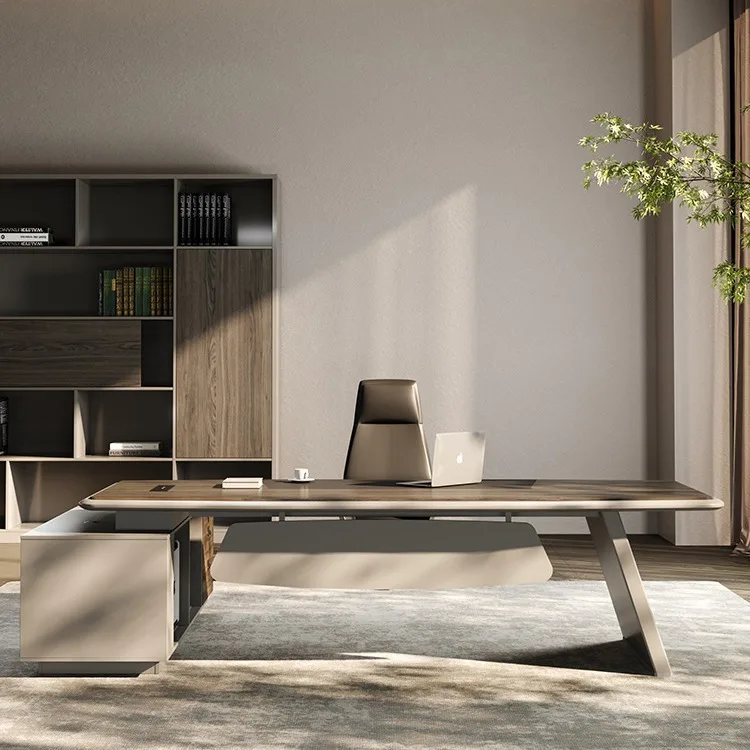 

Элитный офисный стол руководителя с креслом, современный, простой, из МДФ, мебель для кабинета генерального директора