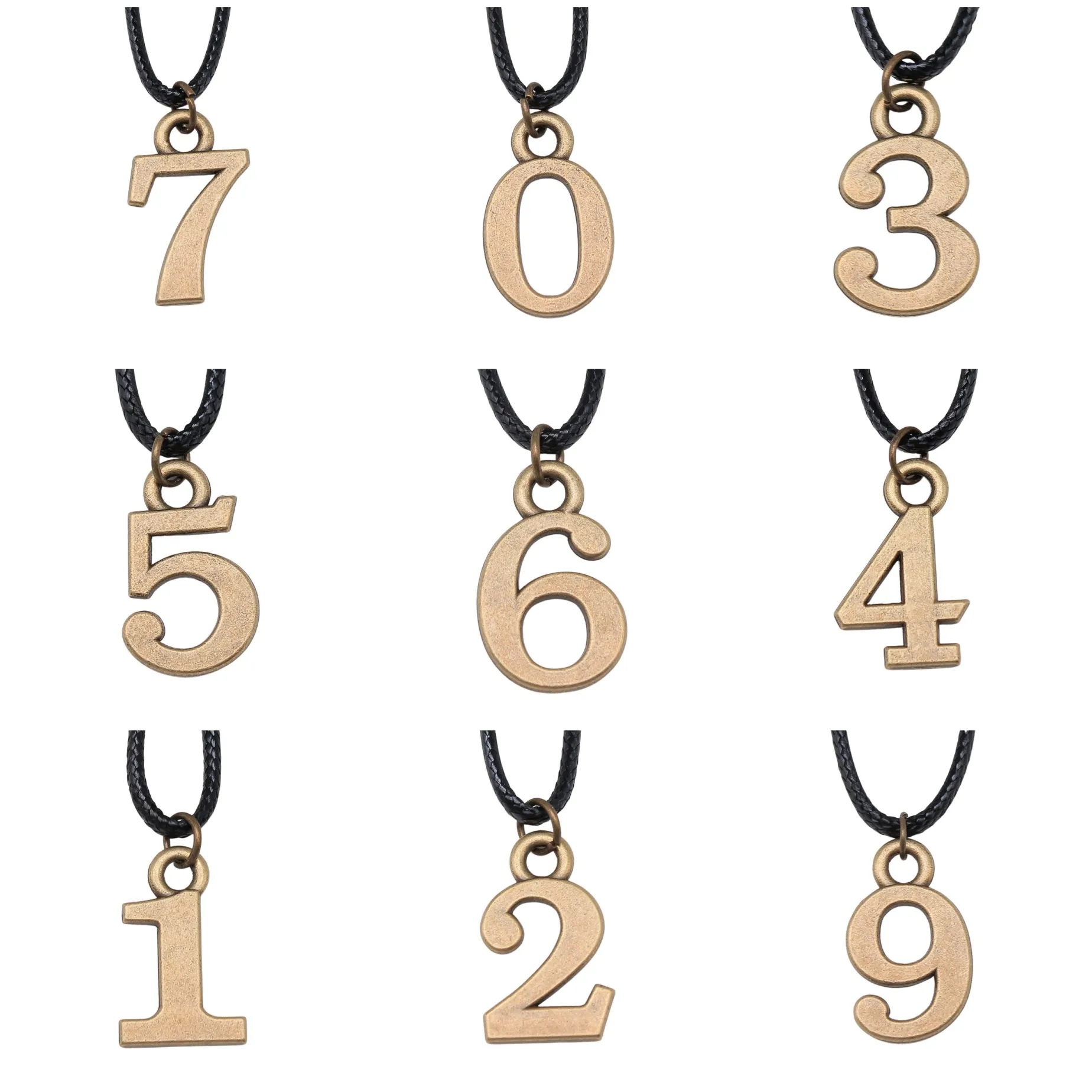 Number Digit Engraved Blank Word Tag Necklaces Pendant Necklace With {CHAIN} For Women Jewelry Accessories