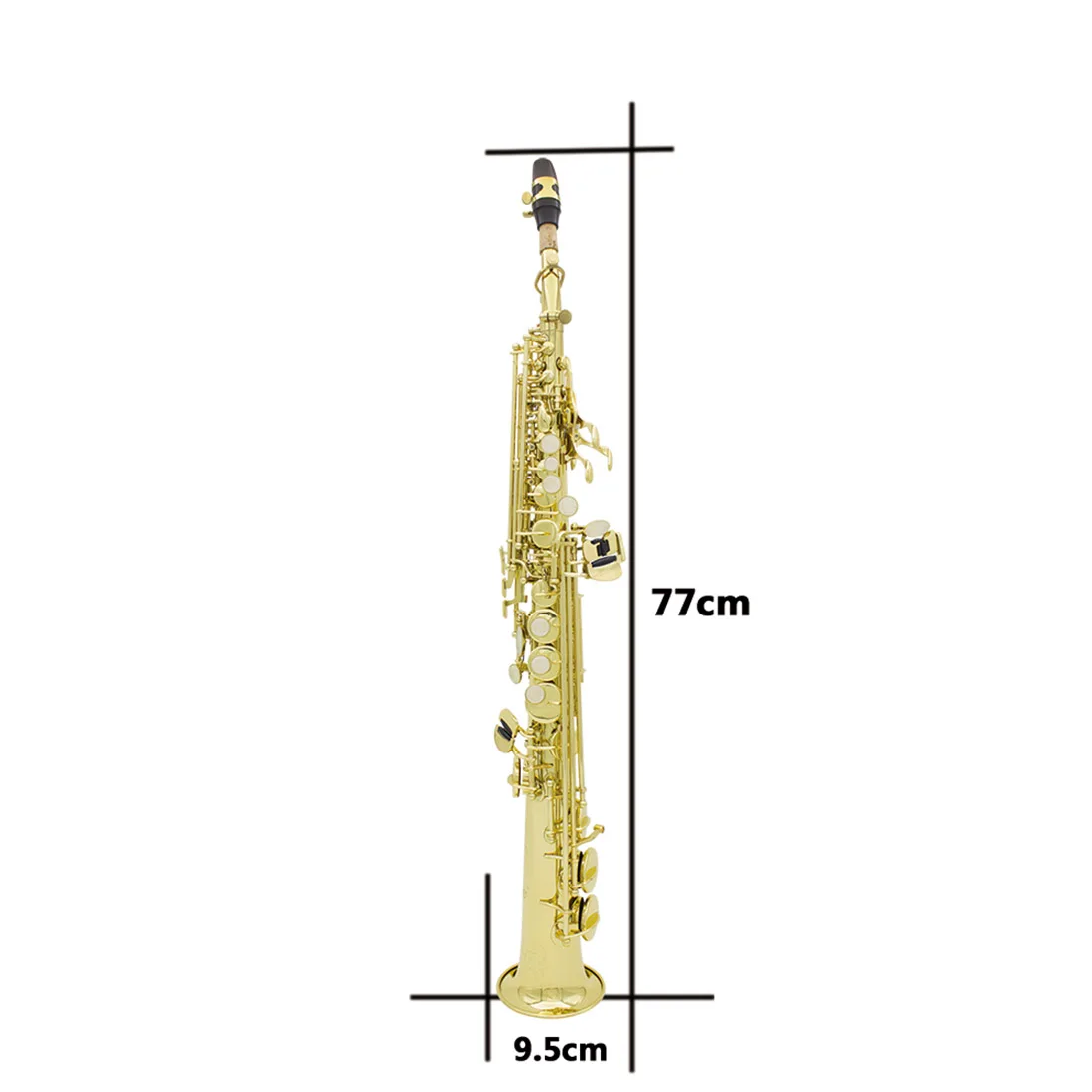 SLADE Soprano Straight Saxophone Professional Sax Soprano B Flat Brass Saxophone Woodwind Instruments with Saxophone Accessories