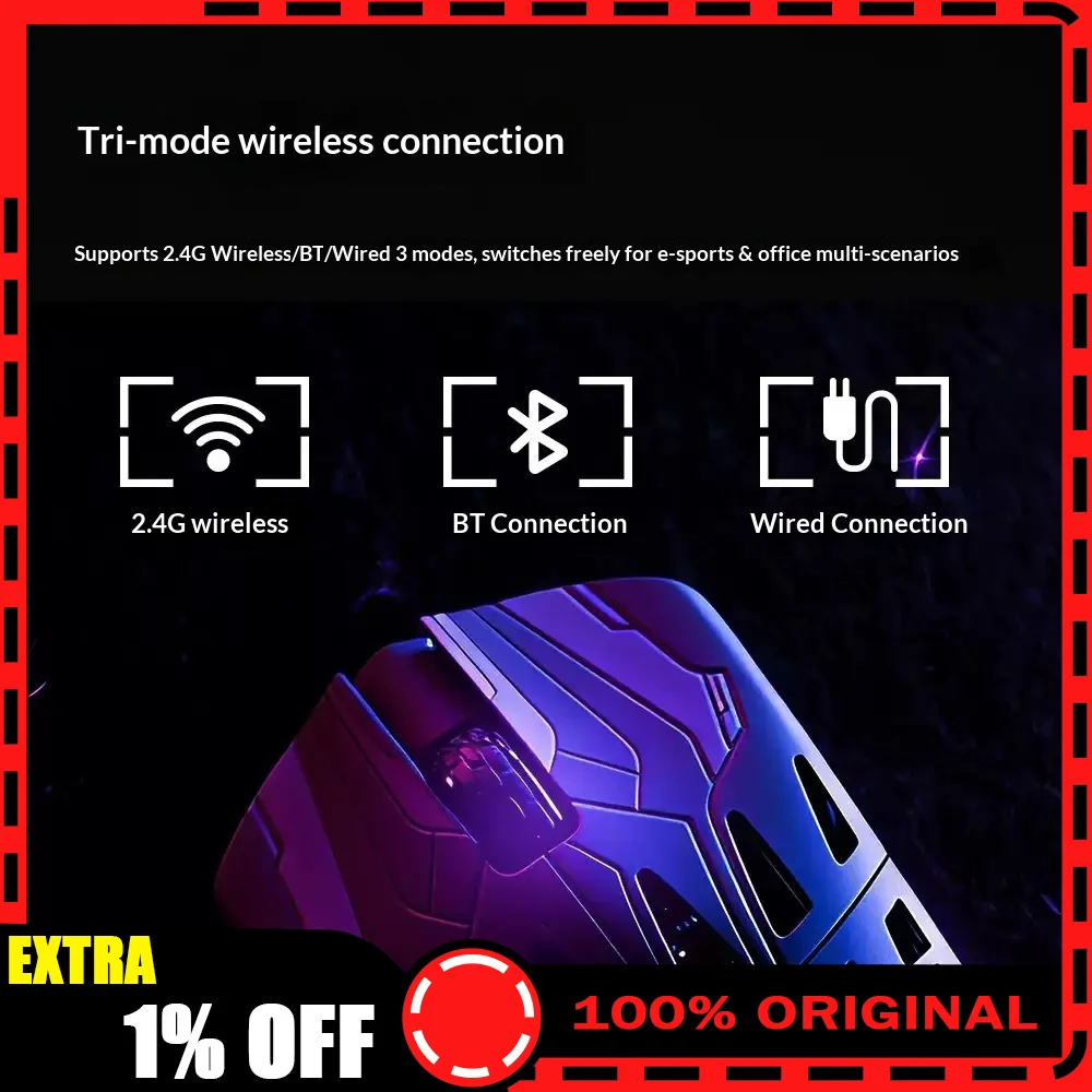 IROK HE6 Lightweight Carbon Fiber Wireless Gaming Mouse PAW3950 30000DPI 8K Polling Tri Mode