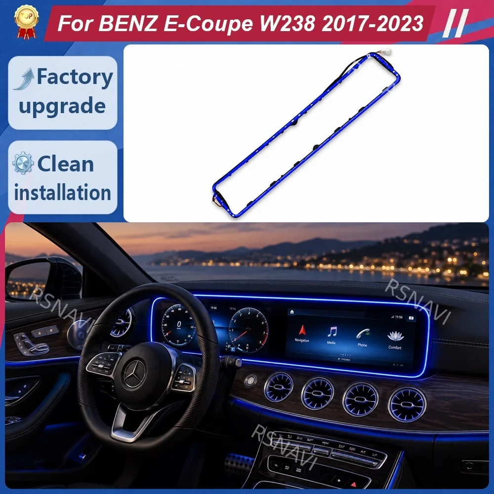 Instrument Panel Ambient Lighting Trim for Mercedes-Benz E-Class Coupe C238 2017–2023, Dashboard Display Surround