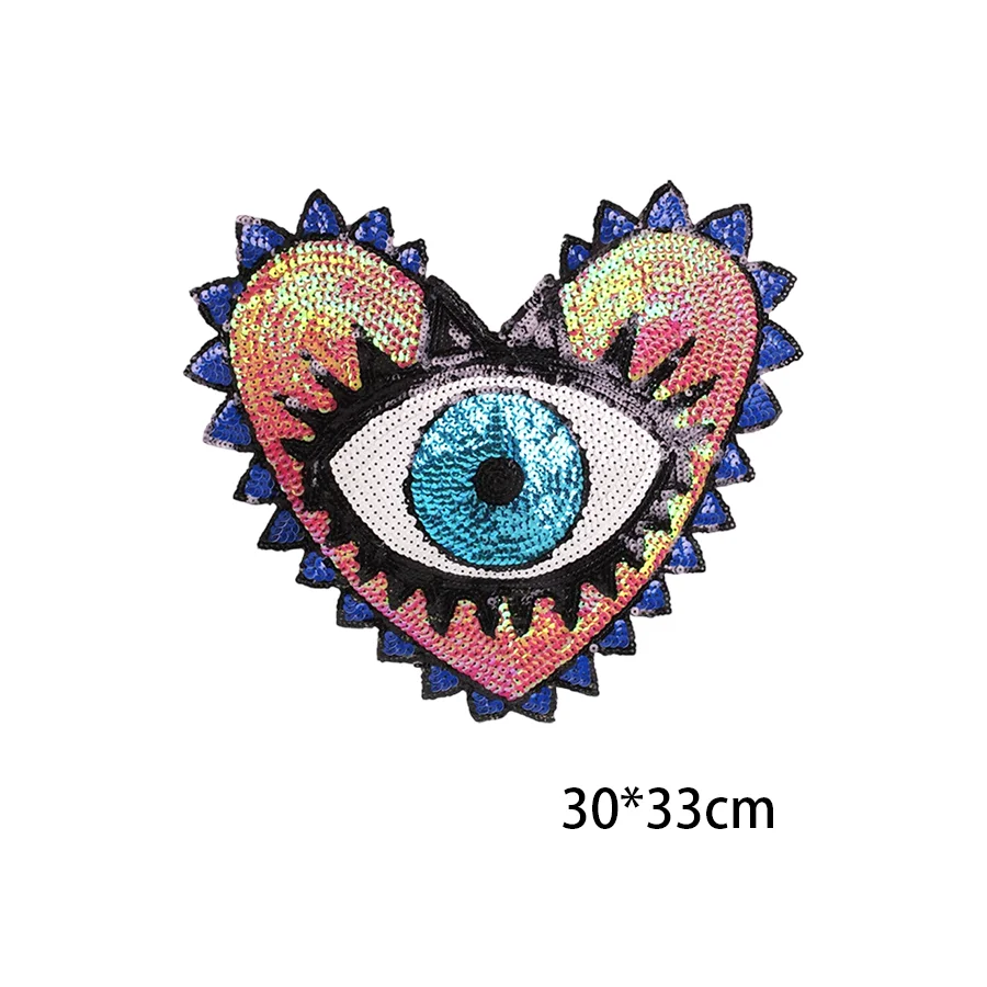 الجملة عين الشر الحديد على التصحيح حجم كبير مطرزة النخيل الطوطم للسترات وحقائب الظهر #5