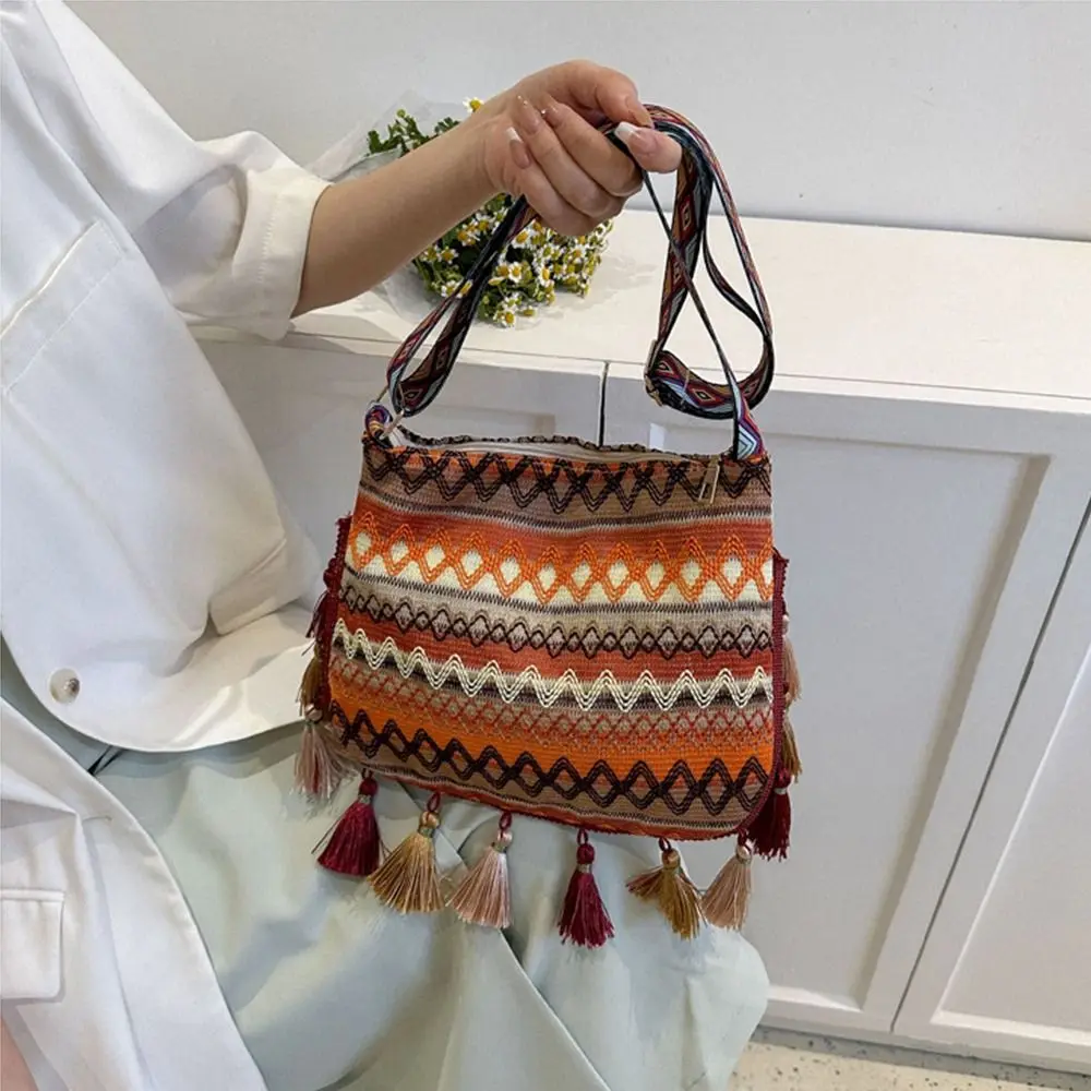 

Сумки через плечо в этническом стиле с бахромой, плетеная сумка большой вместимости, сумка-мессенджер с бахромой, сумка через плечо в богемном стиле