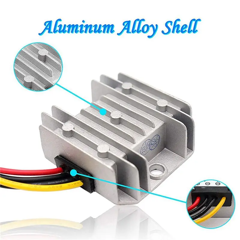 ABLQ 5X DC 24V To 12V Converter, Voltage Buck Converter 5A 60W, Step Down Transformer Waterproof With Aluminum Shell