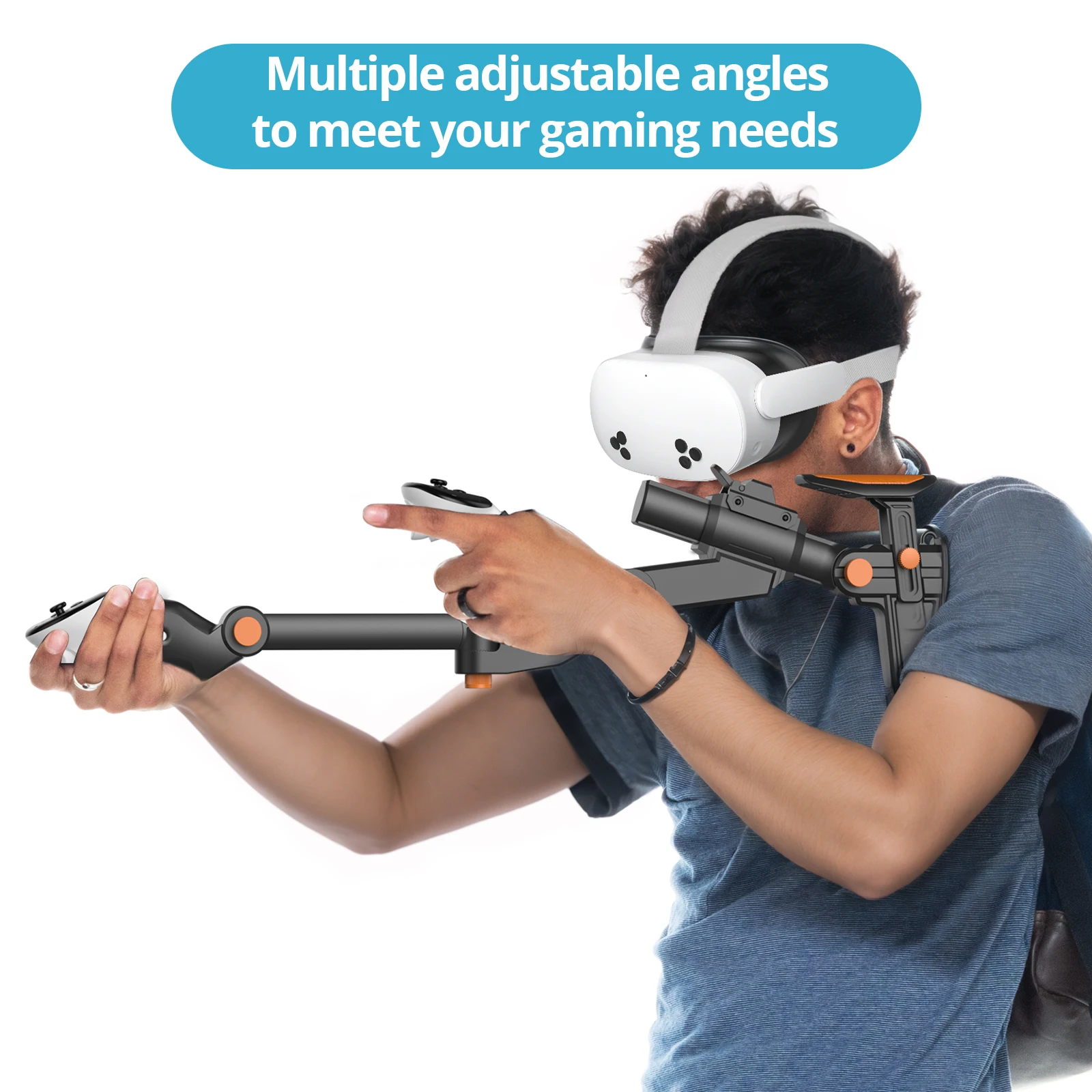 Meta Quest 3 / Quest 3S 用調整可能な VR ガンストック | 磁気 