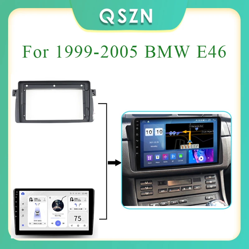 2 Din Car Radio fascia For 1999-2005 BMW E46 Face Frame Dash Installation Trim Kit Stereo Double Din Panel