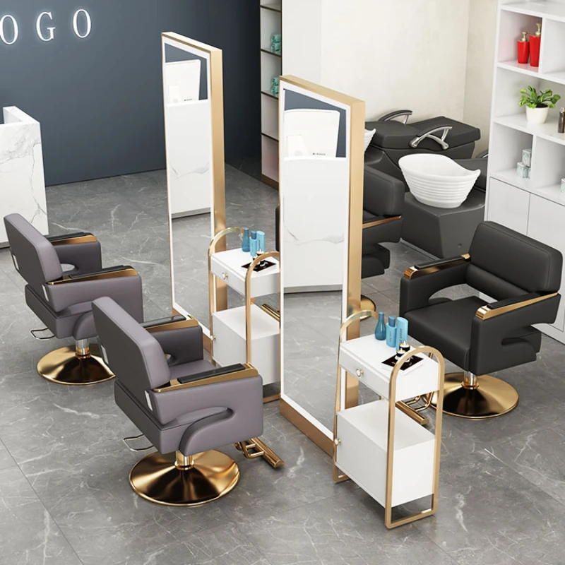 

Nail Salon Hair Dressing Barber Chairs Hairstylist Dressing Table Kids Barber Stool Barber Chair Silla Barberia Equipment QF50BC