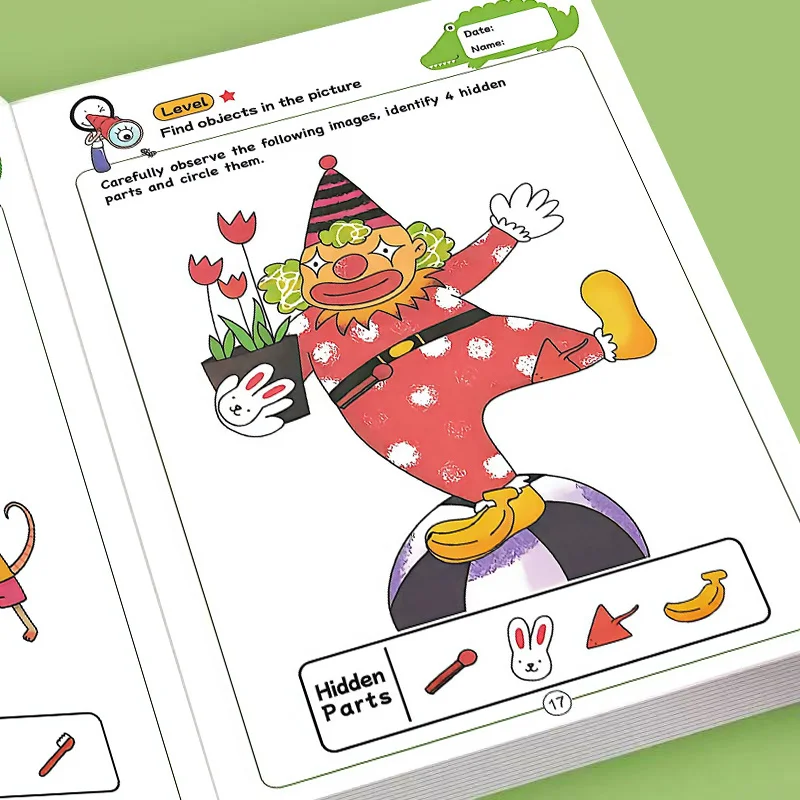 Basic Hidden Pictures Look and Find Book, Children Concentration Training Puzzle Workbook, Developing Activity Book