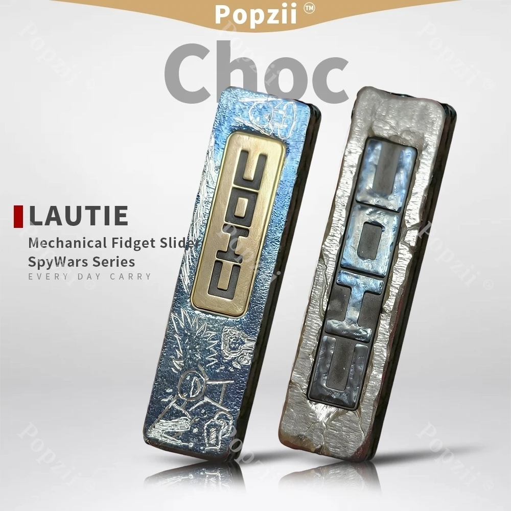 LAUTIE Choc EDC Zirconium DIY Coating Mechanical Push Slider Metal Juguetes Anti Ansiedad  Decompression Toy