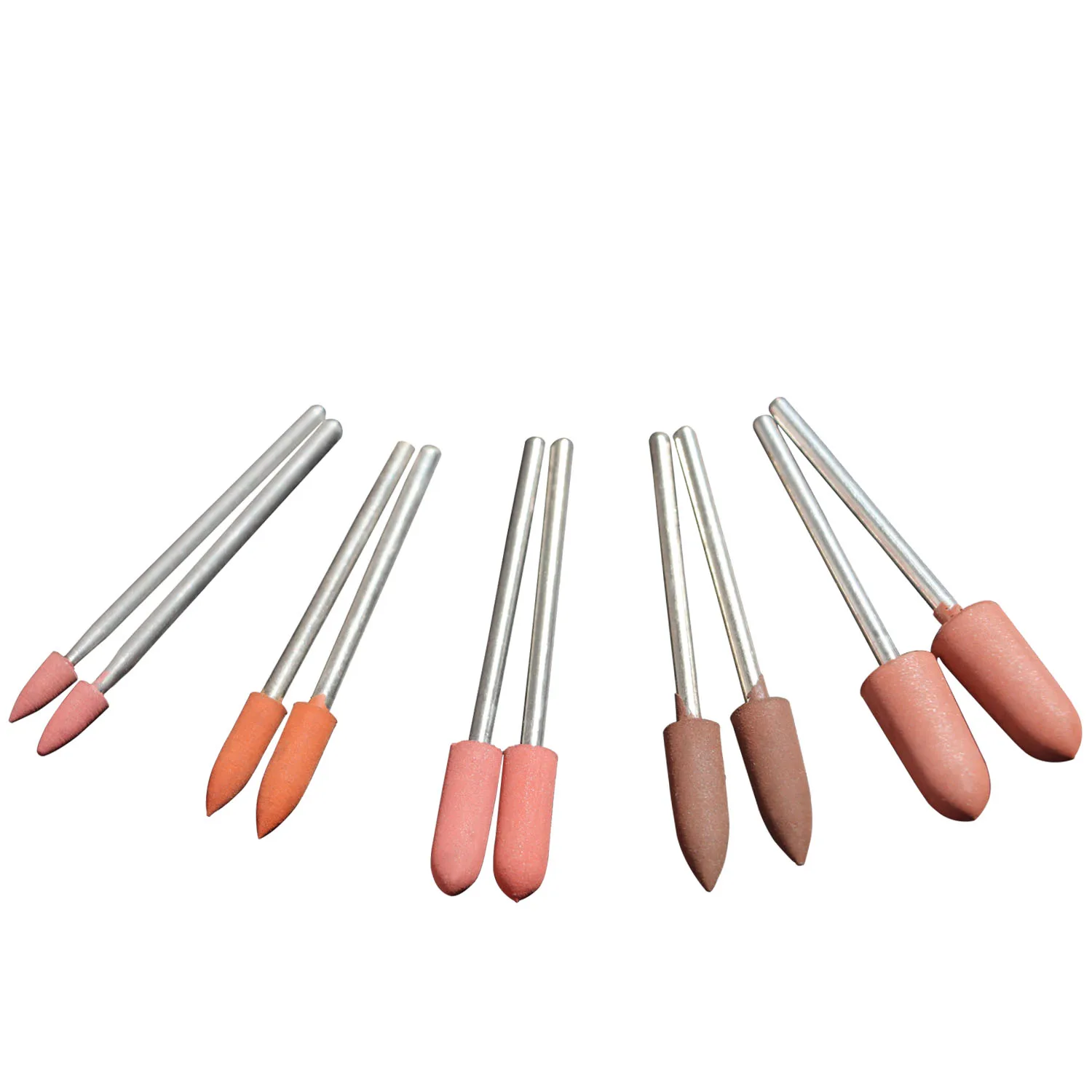 5Pcs Rubber Polijsten Bit Ronde Boren Bit Rotary Frees Burr Cuticle Polish Tool Accessoires Bramen Bit Voor Rotary tool