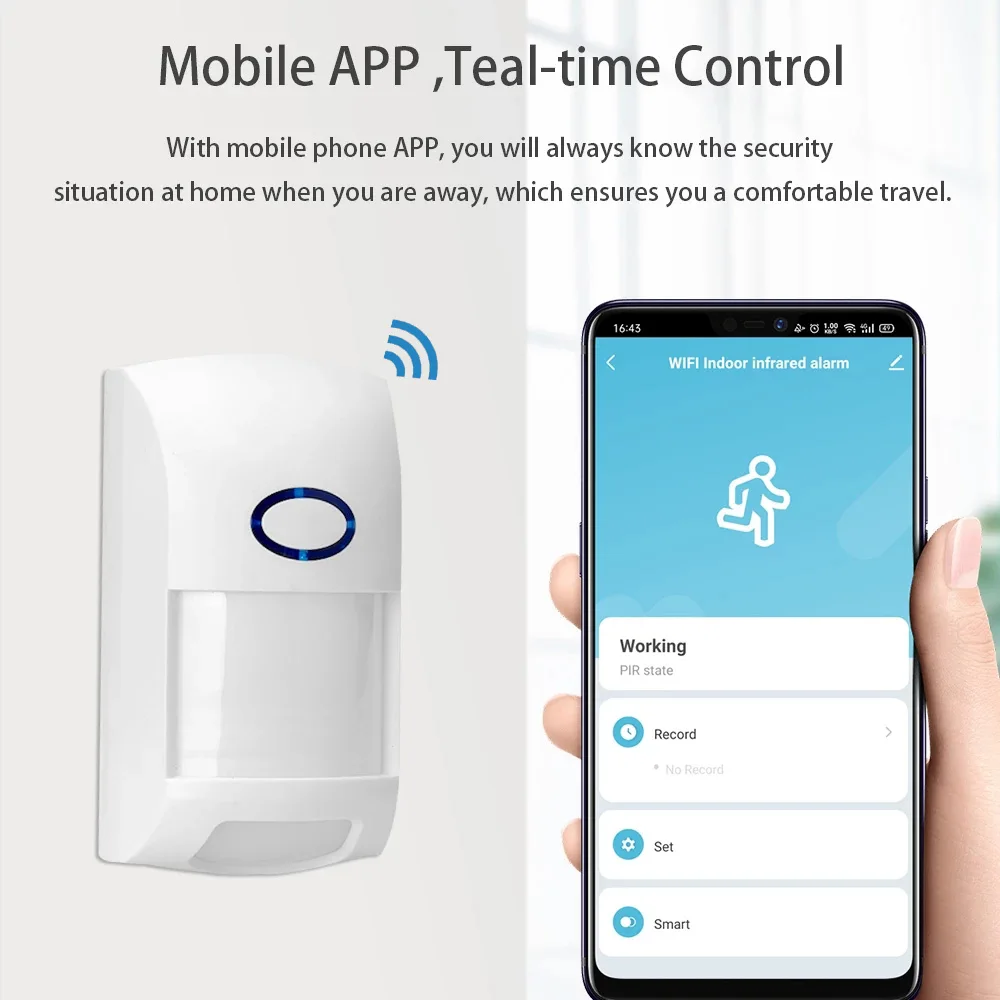 WiFi Function Tuya Smart Life APP Warn Home Burglar Alarm Infrared Motion Detector Indoor Safety Arming Sensor