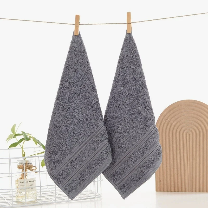2pcs Hand Towel 100% Cotton Soft Water Absorbent Solid Square Little Face Towel For Hotel Home 35*35 cm Pure Cotton  Washcloth