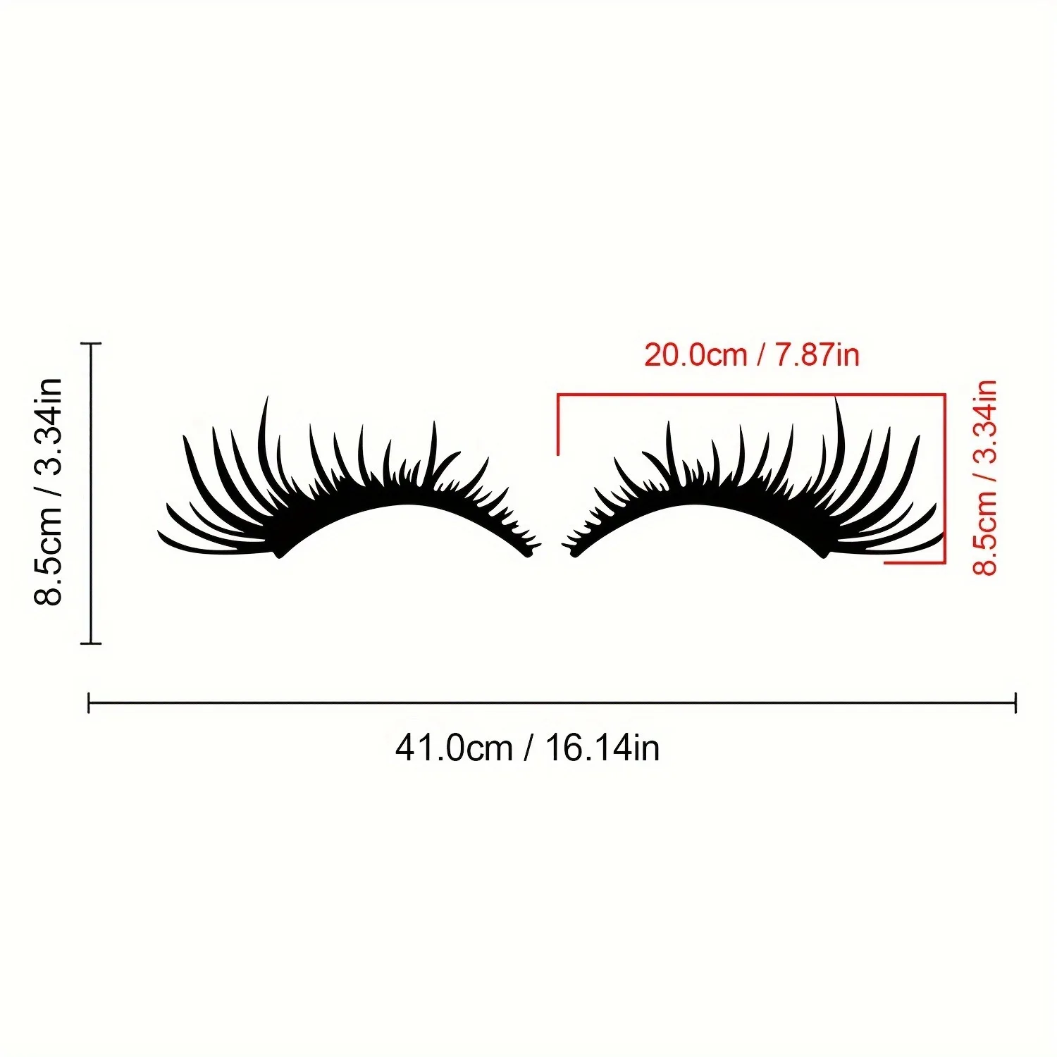 QF145-2pcs Car Headlights Eyelashes Stickers for Car Truck Light Bumper Decoration Vinyl Waterproof Decal Large Fashion Eyelash