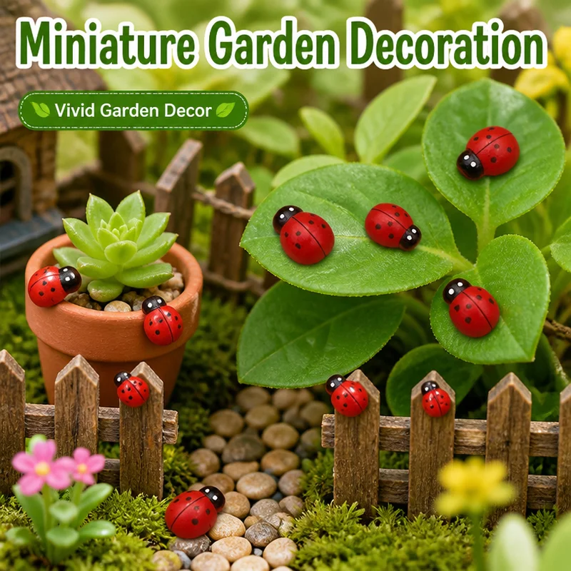 Beetle Ladybug Beetle Seven Star Ladybug Miniature Scene Wooden Crafts Wooden Crafts