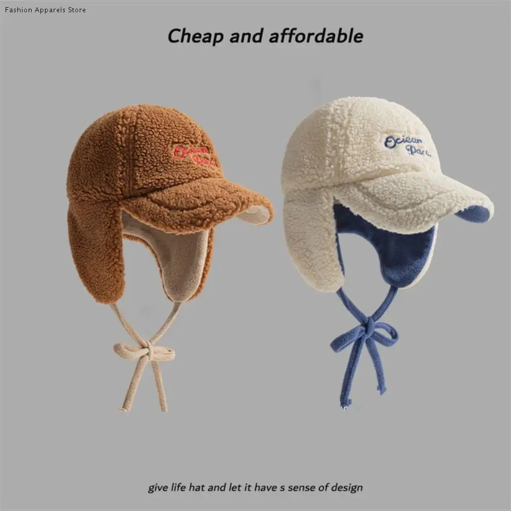 

Защитные наушники, теплая шапка-ушанка, козырек, утолщенная зимняя бейсболка, ветрозащитная плюшевая шапка, шапка из овечьей шерсти для женщин и мужчин